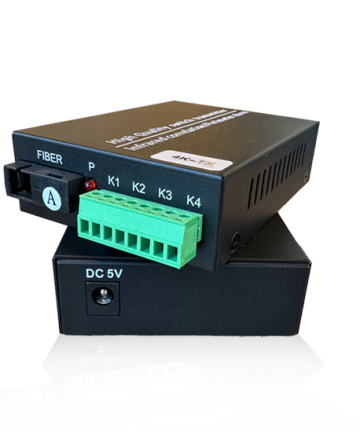Media Converter - 4 Channel Contact Closure to SC/UPC Single Mode Simplex Fiber (Pair) - Image 1